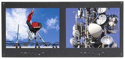 10.4'' Dual Rackmount LCD Monitor with VGA, DVI-D and Composite Video RCA and S-Video Interface