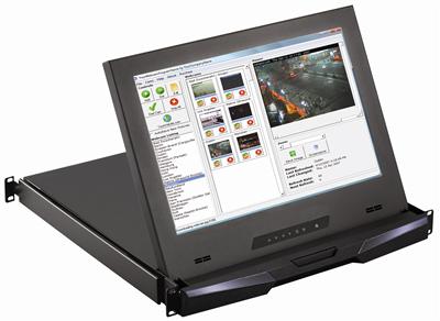 1U 17'' Ultra High Resolution 1920 x 1200 Rackmount LCD Monitor with DVI-D and VGA Connectors