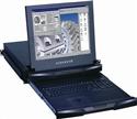 2u 17 dual slide rackmount monitor with integrated 16 port ps2 kvm switch touchpad