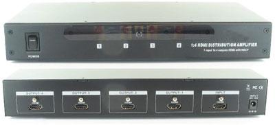 4 Port HDMI Splitter Distribution Amplifier v1.3 3D