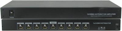 8 Port HDMI Splitter Distribution Amplifier v1.3 3D 1U Rackmount