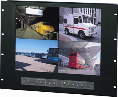 8U 17'' Quad Screen Display Rackmount LCD Monitor