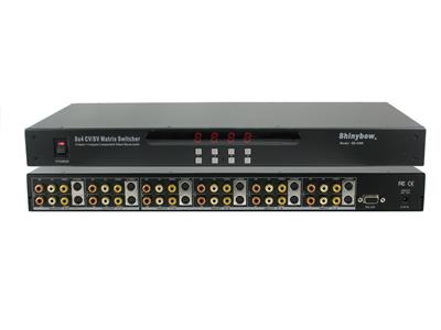 8x4 Composite/S-Video Matrix Switch 8 inputs and 4 outputs with audio, RS232 and Infra Red Remote 1U Rackmount