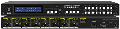 8x8 HDMI Matrix Switch 3D EDID Learning RS232, IR Remote and Ethernet TCP/IP Control 1U Rackmount 