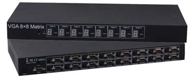 8x8 VGA Matrix Switch 8 inputs and 8 outputs with audio, infra red remote and RS232 control