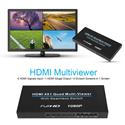 hdmi quad screen multiviewer with seamless switching pippop scaler and graphic insert overlay feature tcpip and webgui control