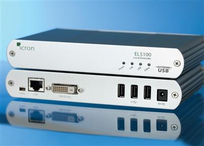 Icron EL5100 DVI USB 2.0 Audio Cat5e/6/7 KVM Extender up to 330ft