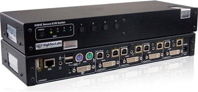 K204E-SH 4 Port DVI-I Dual Link Secure EAL4+ KVM Switch