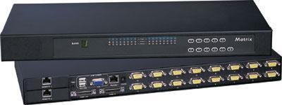 M-1602 Cyberview Matrix KVM Switch 1U Rackmount 2X16 (1 x Local and 1 x Cat5/6 Remote User) 