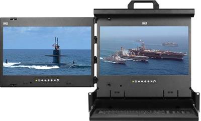 MRK-K17b-2L Cyberview 2U 17'' Dual Display Left and Center Display Port 3840 x 2160 Rackmount Console Drawer Trackball