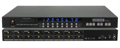 SB-5688 Shinybow 8x8 HDMI Matrix Switch 3D Rackmount with RS232 and Infra Red Remote