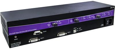 SFX-2P-M-S SmartAVI Dual DVI Fiber Extender with full USB 2.0 Support up to 1500ft 