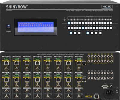 Shinybow SB-5669CK 16x16 HDMI & HDBaseT UHD 4K2K Matrix Routing Switch w/ Full EDID Management/Learning