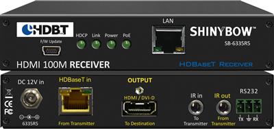 Shinybow SB-6335R5 5-Play HDBaseT PoH RECEIVER up to 330 Feet (100M)  (Single LAN, 2-way IR, RS-232, HDMI)